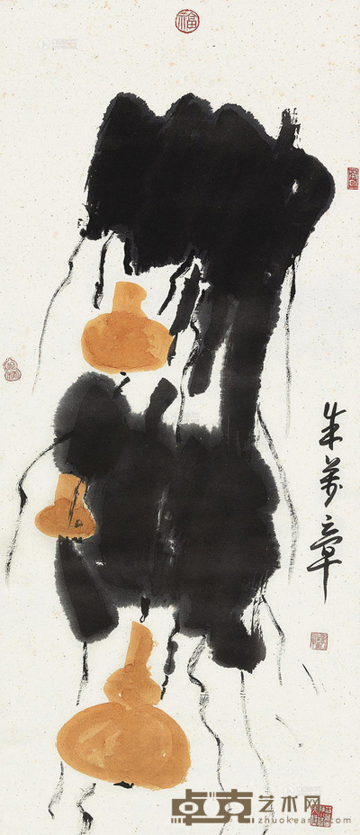 朱万章 葫芦 镜心 136×68cm