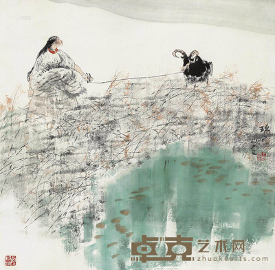 王明明 瑞雪 镜框 68×66cm