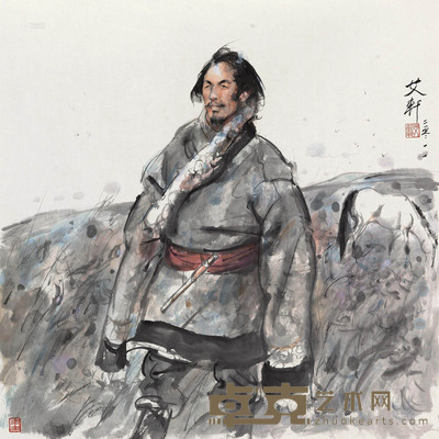 艾轩 2011年作 藏民 镜心 70×70cm