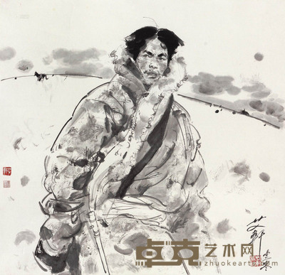 艾轩 2010年作 藏民 镜心 66×68cm