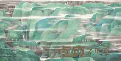 乐震文 甲午（2014）年作 山高水长 镜片 123×243cm