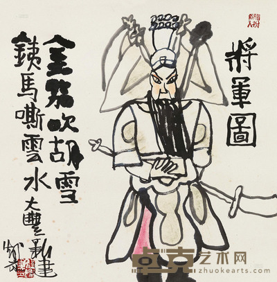 朱新建 将军图 镜心 34×34cm