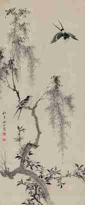 余崧 柳岸春风 立轴