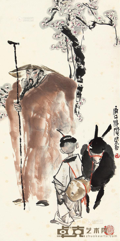 杜觉明 梅花老人 立轴 135×68cm