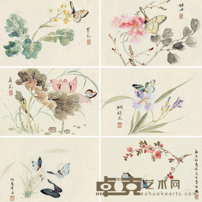 江载曦 蝶恋花 册页 （十开选六） 21×33cm×10