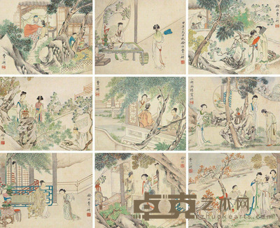 费以耕 西厢记 册页 (十开选九) 20×25cm×10