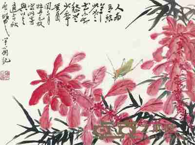 何涵宇 花卉草虫 镜心 33.5×44.5cm