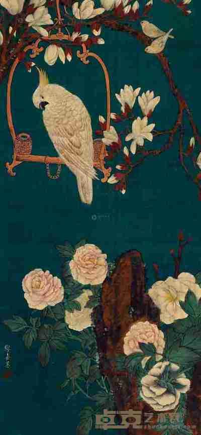 缪嘉惠 花鸟 镜心 88×41cm