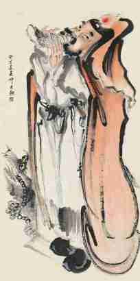 仲光勋 癸亥（1923）年作 吹海螺 镜片