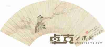 张风 己亥（1659）年作 喜从天降 扇片 16×52cm