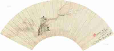 张风 己亥（1659）年作 喜从天降 扇片
