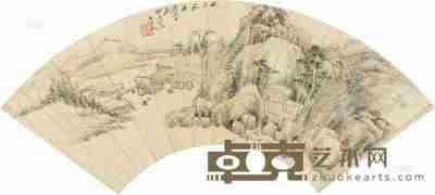 王时敏 壬辰（1652）年作 山居图 扇片 16×50cm