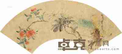 翁小海 午瑞图 扇片 16×49cm