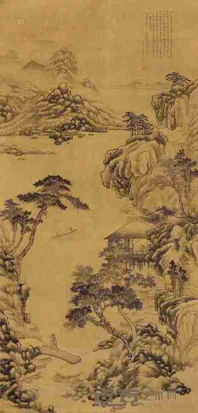 陆奚 溪山行远 立轴 149×72cm