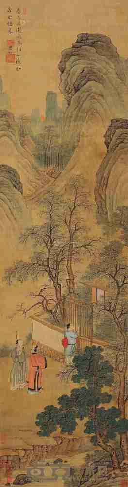 樊圻 满园春色 立轴 168×44cm