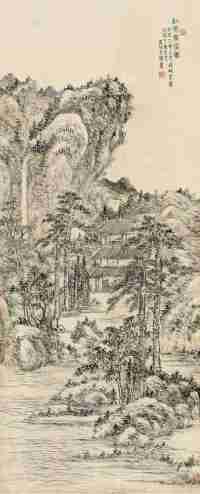 王宸 乙未（1775）年作 松风书屋 立轴