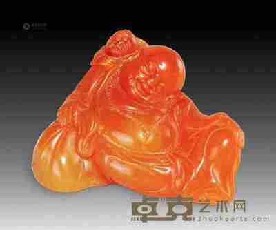 寿山石雕布袋和尚 高5cm