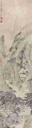 张宏 辛未（1631年）作 溪山耸秀 立轴