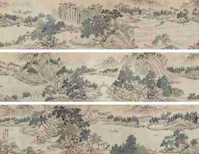 吴彬 （款） 丙午（1606年）作 湖山一览图卷 手卷