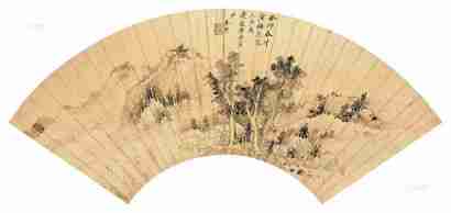 朱轩 癸卯（1663年）作 山水 扇面
