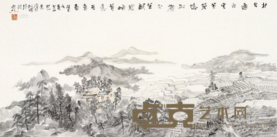 谭雷鸣 村舍 35×69cm