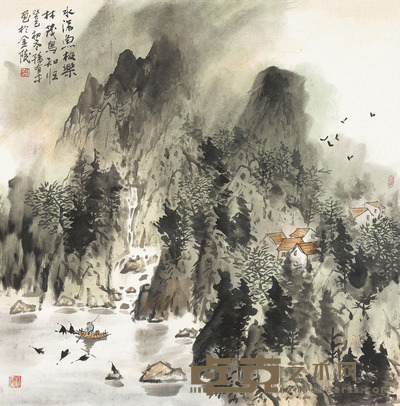 孙有才 山水 69×69cm