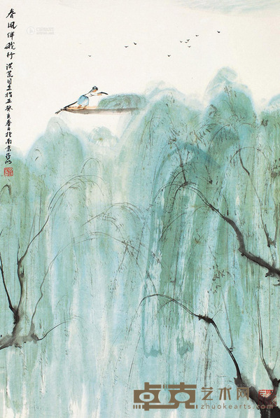 亚明 春光伴我行 镜片 68×45cm