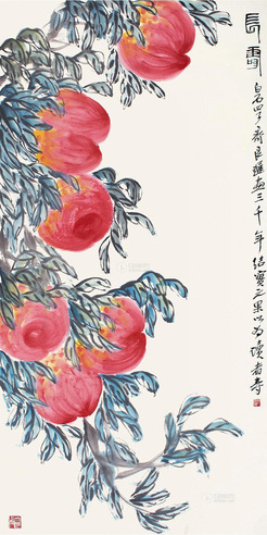 齐良迟 长寿 立轴