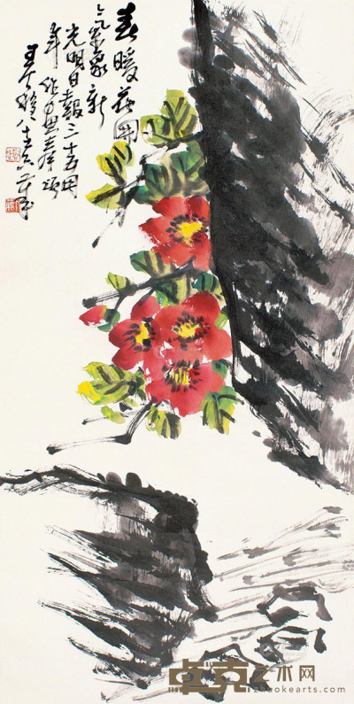 王个簃 春暖花开 立轴 68×33cm