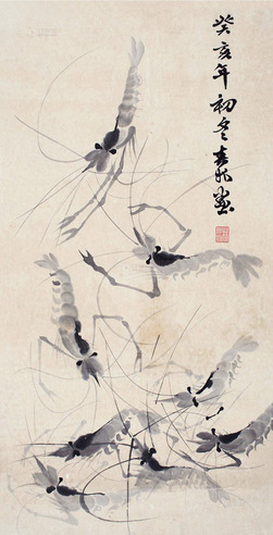 无款 群虾 立轴