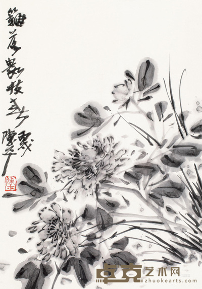 陈平 2006年作 花卉 镜框 66×46cm