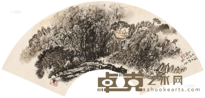 孙克纲 1994年作 深山野亭 扇面 19×55cm