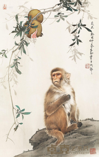 王生勇 2013年作 猴 镜片 60×38.5cm