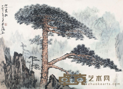 赵松涛 1977年作 迎客松 软片 61×84cm