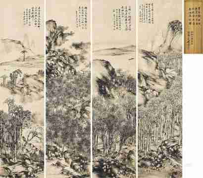 吴历 四季山水屏 立轴