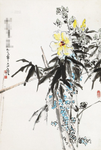 李文信 1976年作 花卉 立轴