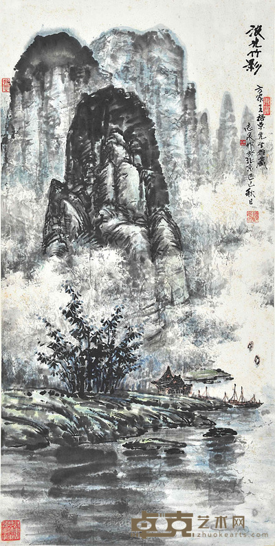 谭志泉   山水 117×58cm 约：6.11 平尺