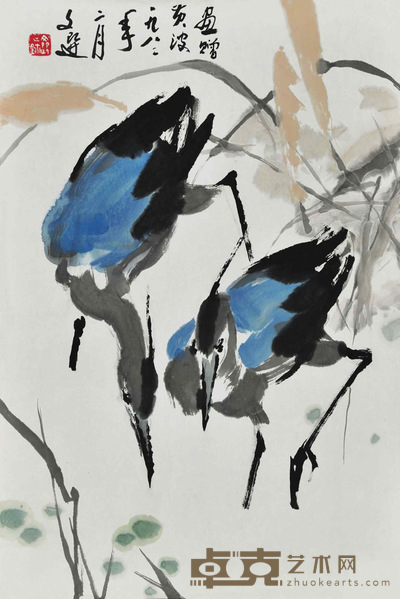 汤文选 鹭鸶图 68×45.5cm 约:2.78平尺