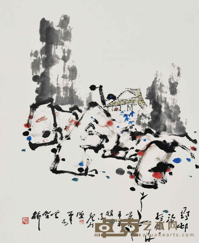 邵声朗 野村读经图 75×62cm 约:4.19平尺