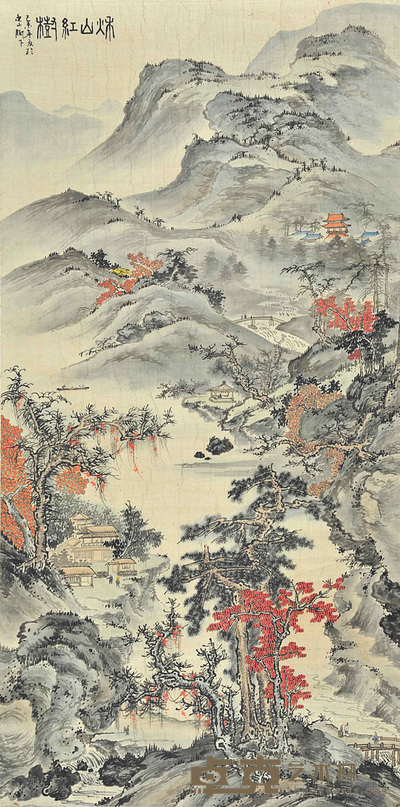 佚名  秋山红树 107×54cm 约：5.20平尺