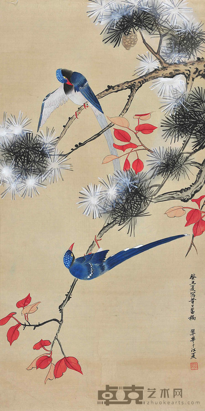 翠华  花鸟 86×43cm 约：3.33平尺