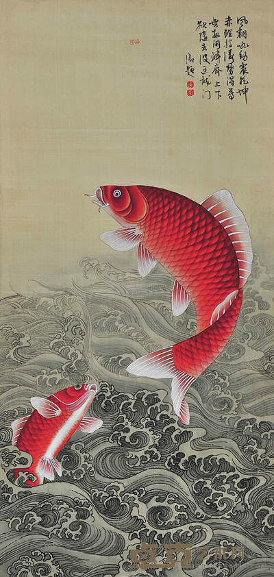 佚名 鲤鱼跳龙门 106×51cm 约:4.87平尺