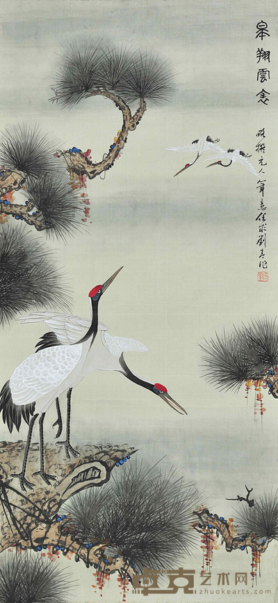 刘任求 松鹤 104×48cm 约:4.49平尺