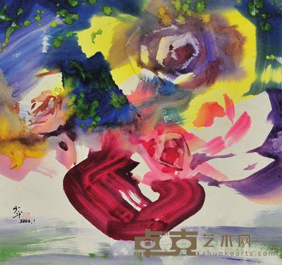 陈少平 瓶花 49×52cm 约:2.29平尺