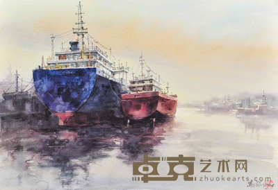 马骏 出航 38×53cm 约:1.81平尺