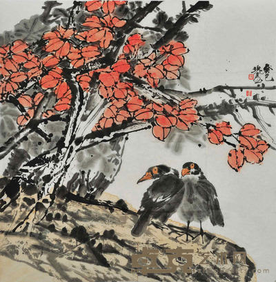 郑瑰玺 花鸟 68×68cm 约:4.16平尺