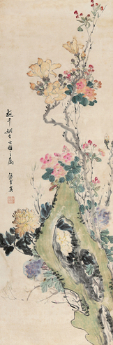 孙冠英 春花 立轴