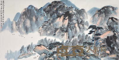 林存安 山水 68×136cm