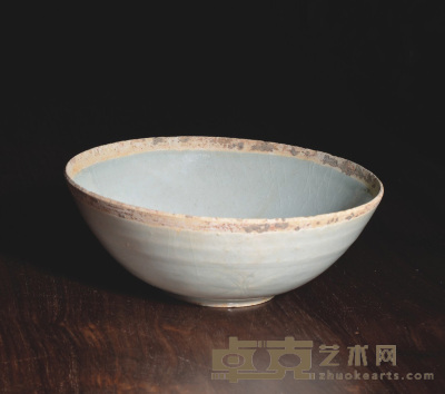 宋　青白瓷湖田窑面包碗 16.5×6.2cm