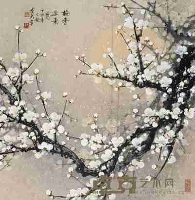陈大章 1987年作 素月梅香 立轴 68.5×67cm